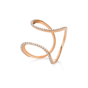 Ring aus 585 Gold Rotgold 58 Brillanten 0,33ct TW-SI B:20,4mm