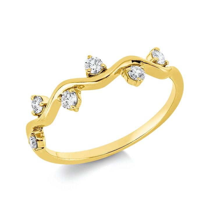 Ring aus 750 Gelbgold 6 Brillanten 0.2ct