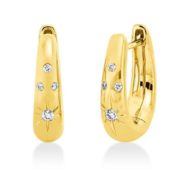 Creolen aus 750 Gelbgold 8 Brillanten 0.05ct