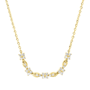 Collier aus 750 Gold Gelbgold 28 Brillanten 0,15ct TW-VSI/SI L:45,7cm