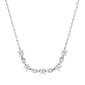 Collier aus 750 Gold Weißgold 28 Brillanten 0,15ct TW-VSI/SI L:45,7cm
