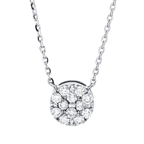 Collier aus 750 Gold Weißgold 12 Brillanten 0,15ct TW-VSI/SI L:45,7cm