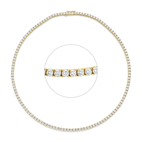 Collier aus 750 Gold Gelbgold 131 Brillanten 11,76ct TW-SI L:42cm 4er-Krappe