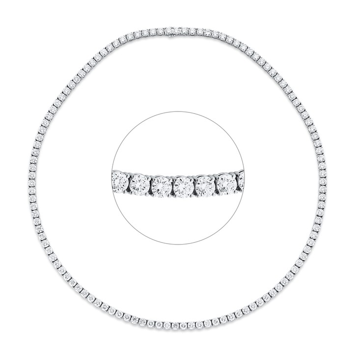 Collier aus 750 Weißgold 117 Brillanten 16.37ct