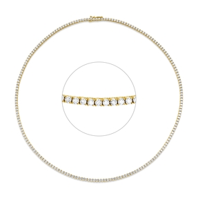 Collier aus 750 Gold Gelbgold 191 Brillanten 5,8ct TW-SI L:42cm 4er-Krappe