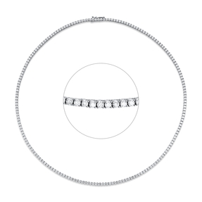 Collier aus 750 Gold Weißgold 191 Brillanten 5,8ct TW-SI L:42cm 4er-Krappe