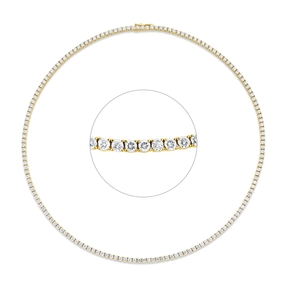 Collier aus 750 Gold Gelbgold 168 Brillanten 8,23ct TW-SI L:42,5cm 4er-Krappe