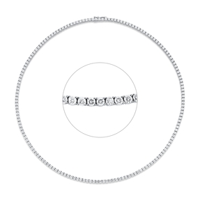 Collier aus 750 Gold Weißgold 168 Brillanten 8,23ct TW-SI L:42,5cm 4er-Krappe Collier aus 750 Gold Weißgold 168 Brillanten 8,23ct TW-SI L:42,5cm 4er-Krappe