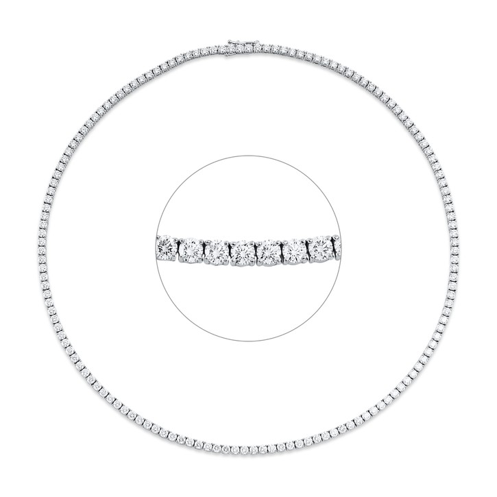 Collier aus 750 Weißgold 145 Brillanten 10.64ct