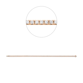 Armband aus 750 Gold weiß/rot 67 Brillanten 2,5ct TW-SI B:2,5mm L:18cm 4er-Krappe