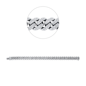 Armband aus 750 Gold Weißgold 686 Brillanten 3,01ct TW-SI B:8,6mm L:18cm