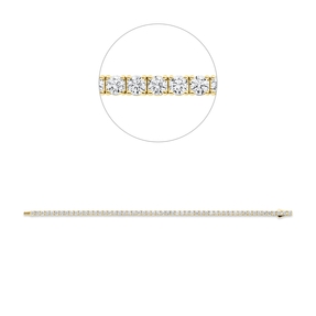 Armband aus 750 Gold Gelbgold 54 Brillanten 4,86ct TW-SI B:3mm L:17,5cm 4er-Krappe