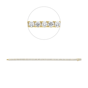 Armband aus 750 Gold Gelbgold 49 Brillanten 6,86ct TW-SI B:3,3mm L:17,5cm