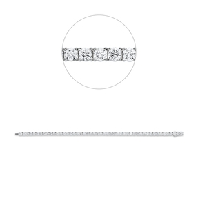 Armband aus 750 Weißgold 49 Brillanten 6,86ct TW-SI B:3,3mm L:17,5cm 4er-Krappe