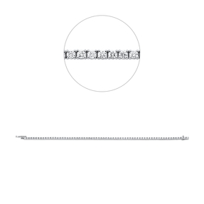 Armband aus 750 Weißgold 68 Brillanten 2,06ct TW-SI B:2,3mm L:16,5cm 4er-Krappe