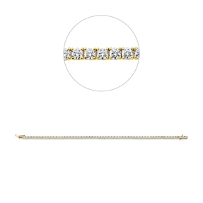 Armband aus 750 Gold Gelbgold 64 Brillanten 3,14ct TW-SI B:2,9mm L:18cm 4er-Krappe