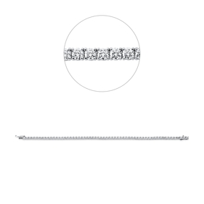 Armband aus 750 Gold Weißgold 64 Brillanten 3,14ct TW-SI B:2,9mm L:18cm 4er-Krappe