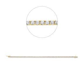 Armband aus 750 Gold Gelbgold 59 Brillanten 4,32ct TW-SI B:2,7mm L:18cm 4er-Krappe