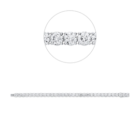 Armband aus 750 Weißgold 32 Brillanten 19,33ct TW-SI B:5,4mm L:17,5cm 4er-Krappe