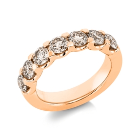 Halb-Memoire Ring aus 750 Gold Rotgold 7 Brillanten 2,12ct braun-SI B:4,7mm