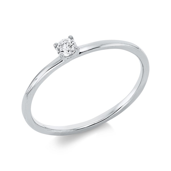 Solitaire Ring aus 750 Weißgold 1 Brillant 0.1ct
