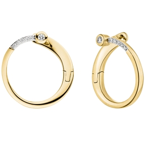 Creolen Ø 19,8mm aus 585 Gold Gelbgold mit 12 Diamanten Brillanten 0,125 Ct W-SI