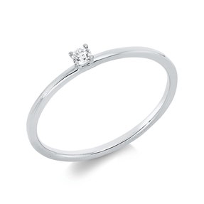 Solitaire Ring aus 750 Gold Weißgold Brillant 0,05ct TW-SI B:2,2mm 4er-Krappe Solitaire Ring aus 750 Gold Weißgold Brillant 0,05ct TW-SI B:2,2mm 4er-Krappe
