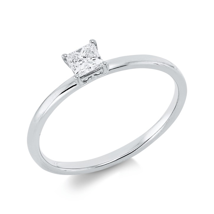 Solitaire Ring aus 750 Weißgold Diamant 0.28ct