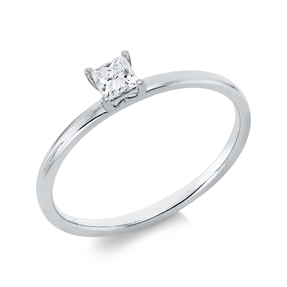 Solitaire Ring aus 750 Weißgold Diamant Prinzess-Schliff 0,2ct TW-SI B:3,9mm