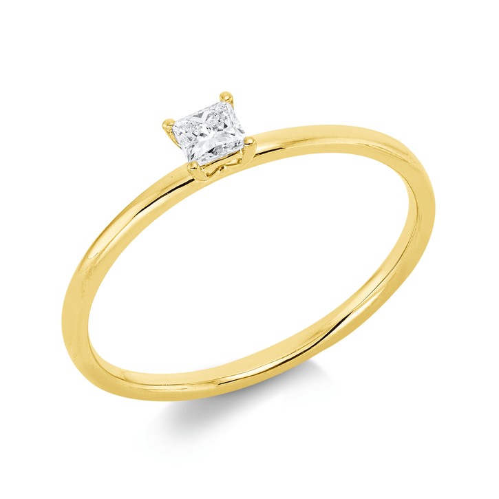 Solitaire Ring aus 750 Gelbgold Diamant 0.15ct