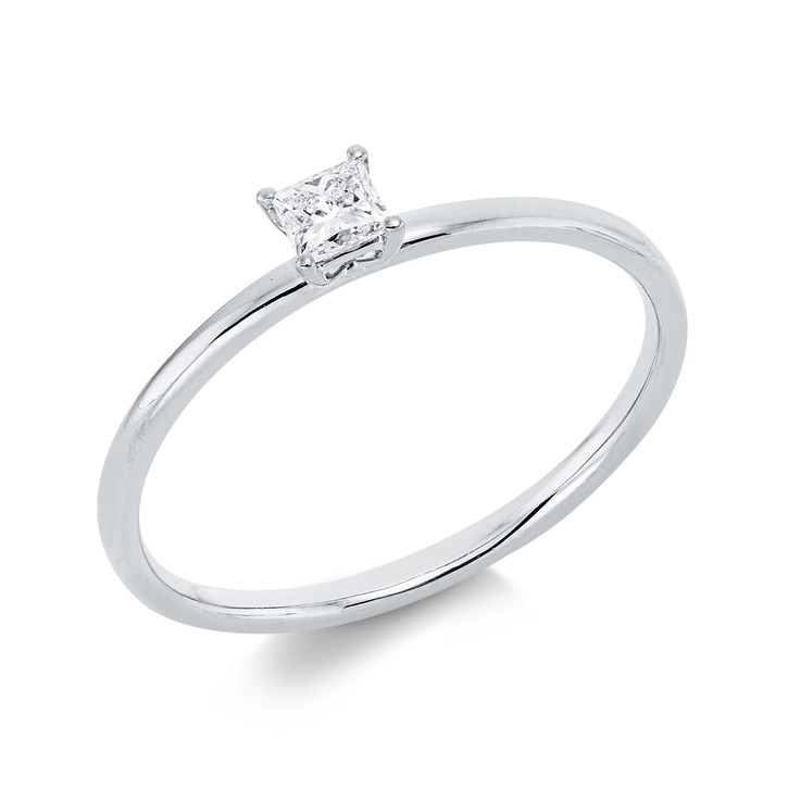 Solitaire Ring aus 750 Weißgold Diamant 0.15ct
