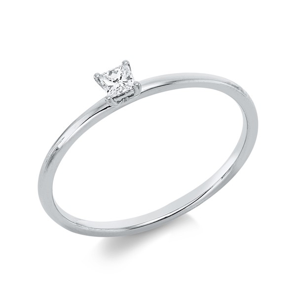 Solitaire Ring aus 750 Weißgold Diamant 0.1ct