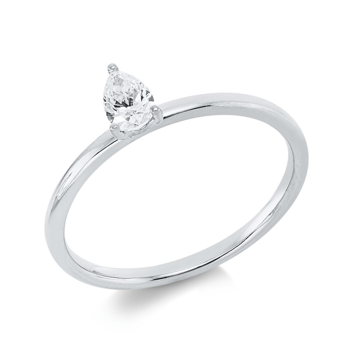 Solitaire Ring aus 750 Weißgold Diamant 0.26ct