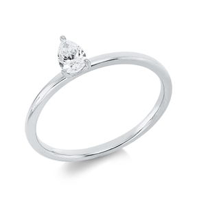 Solitaire Ring aus 750 Weißgold Diamant Tropfen-Schliff 0,26ct TW-SI B:5,9mm Solitaire Ring aus 750 Weißgold Diamant Tropfen-Schliff 0,26ct TW-SI B:5,9mm