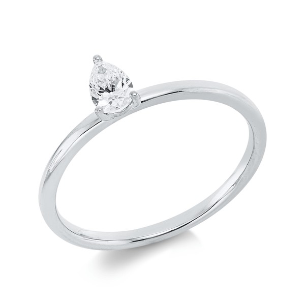 Solitaire Ring aus 750 Weißgold Diamant 0.26ct