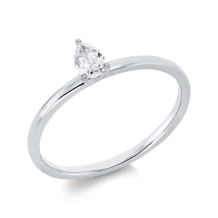 Solitaire Ring aus 750 Weißgold Diamant 0.2ct
