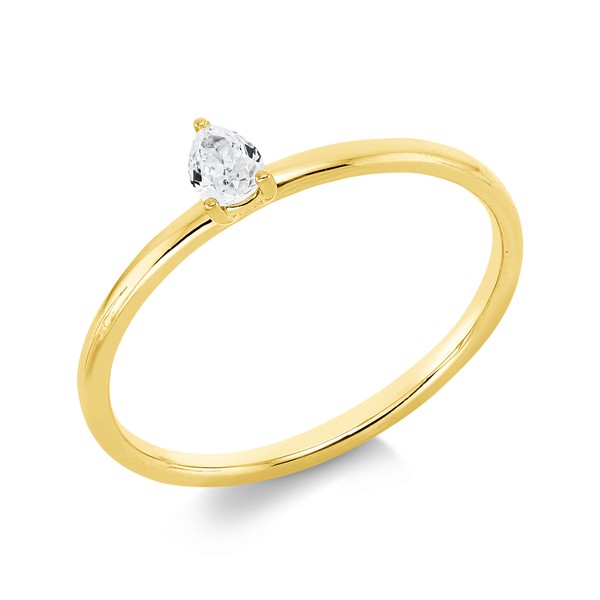 Solitaire Ring aus 750 Gelbgold Diamant 0.14ct