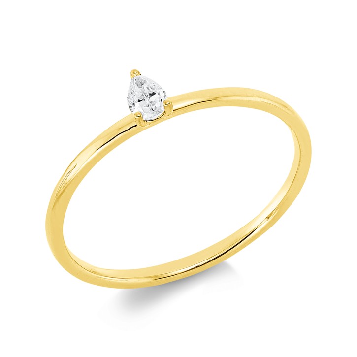 Solitaire Ring aus 750 Gelbgold Diamant 0.1ct