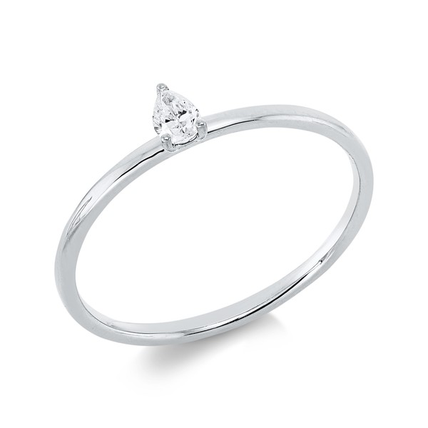 Solitaire Ring aus 750 Weißgold Diamant 0.1ct