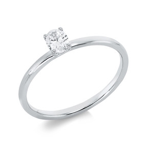Solitaire Ring aus 750 Weißgold Diamant Oval-Schliff 0,25ct TW-SI B:4,6mm Solitaire Ring aus 750 Weißgold Diamant Oval-Schliff 0,25ct TW-SI B:4,6mm