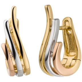 Ohrringe Creolen 18,9x5,4mm aus 585 Gelbgold teilrotvergoldet teilrhodiniert