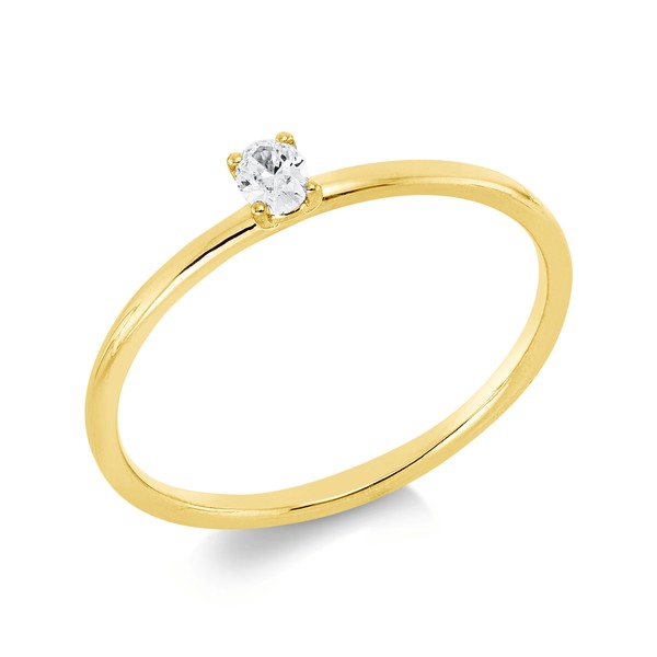Solitaire Ring aus 750 Gelbgold Diamant 0.1ct