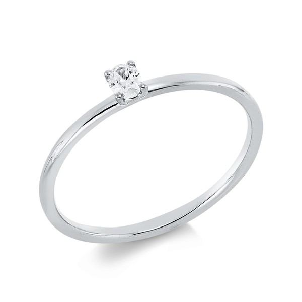 Solitaire Ring aus 750 Weißgold Diamant 0.09ct
