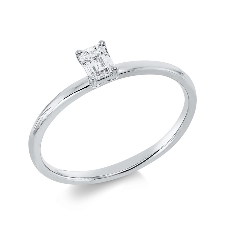 Solitaire Ring aus 750 Weißgold Diamant 0.27ct