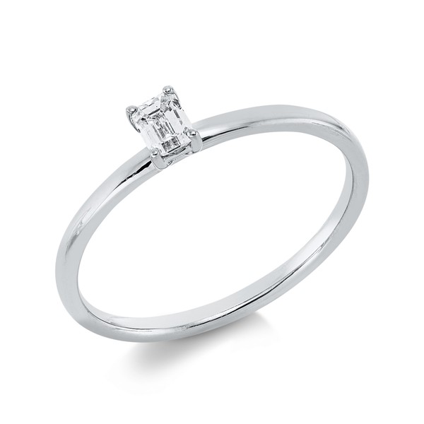 Solitaire Ring aus 750 Weißgold Diamant 0.21ct