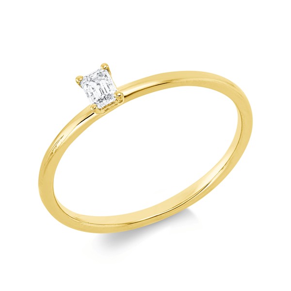 Solitaire Ring aus 750 Gelbgold Diamant 0.15ct