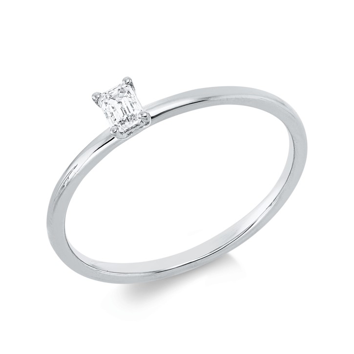 Solitaire Ring aus 750 Weißgold Diamant 0.15ct