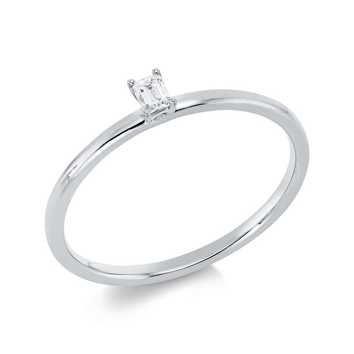 Solitaire Ring aus 750 Weißgold Diamant 0.1ct