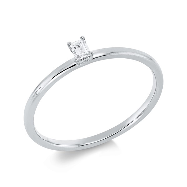 Solitaire Ring aus 750 Weißgold Diamant 0.1ct