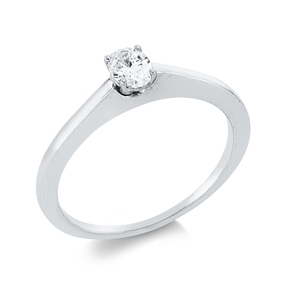 Solitaire Ring aus 750 Weißgold Diamant Oval-Schliff 0,27ct TW-SI B:4,5mm